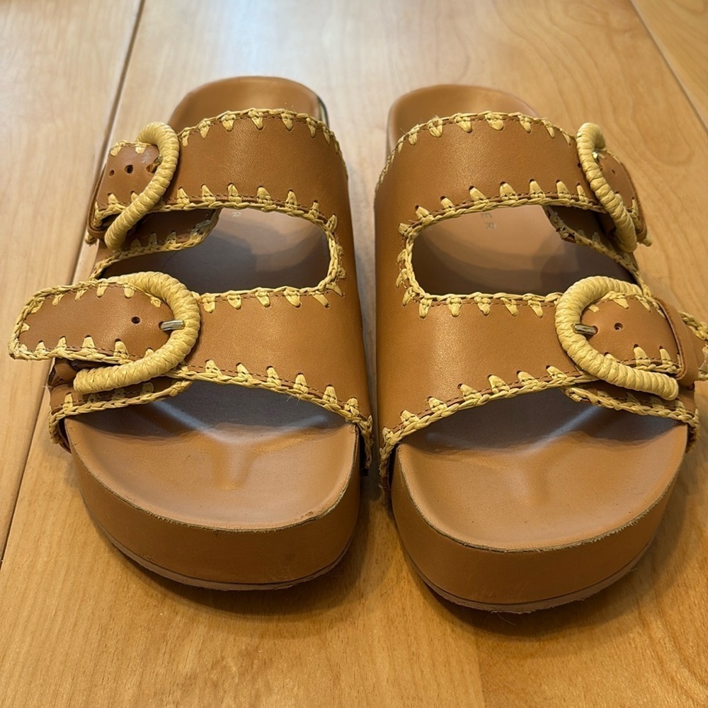Marc Fisher Solea Tan Leather Sandals. Size 8